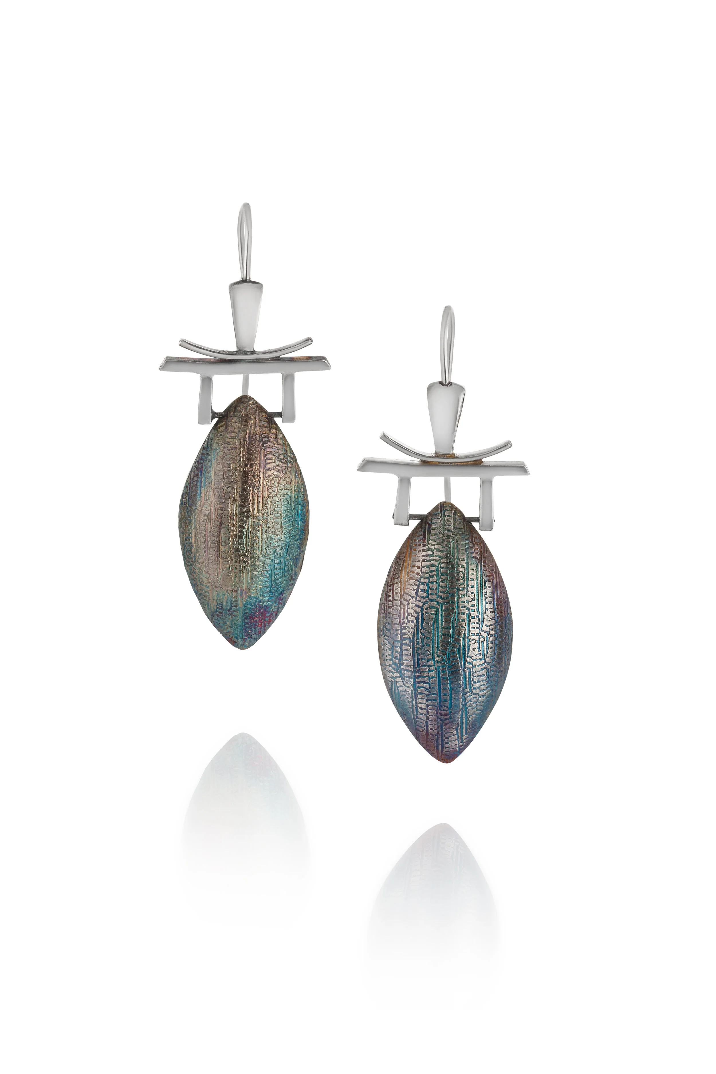Still Waters Pagoda Earrings with Patina Cyd Rowley Jewelry